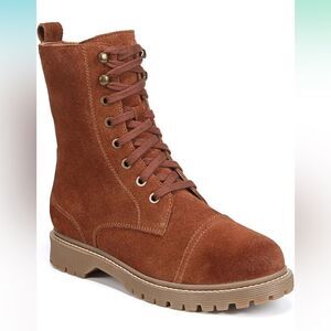 NEW ZODIAC Women's Bruna Bootie ~ Combat Boot ~ Leather Upper Size 9.5 Cognac